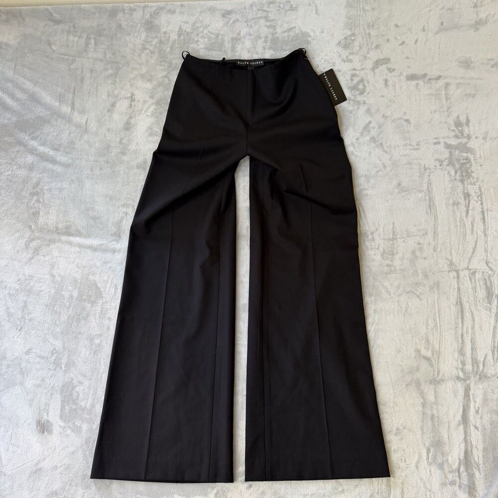 Ralph Lauren Collection Black Wide Leg Wool Pants Trousers Size 4 NWT 12R6301